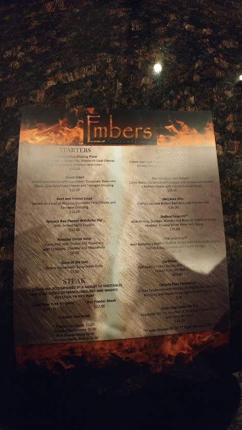 embers steakhouse menu|Embers Steakhouse menu .